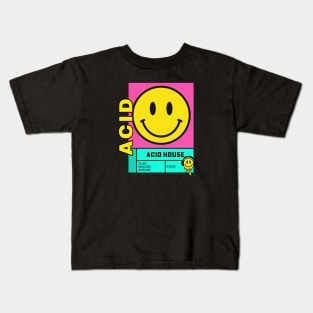 ACID HOUSE - Smiley (pink) Kids T-Shirt